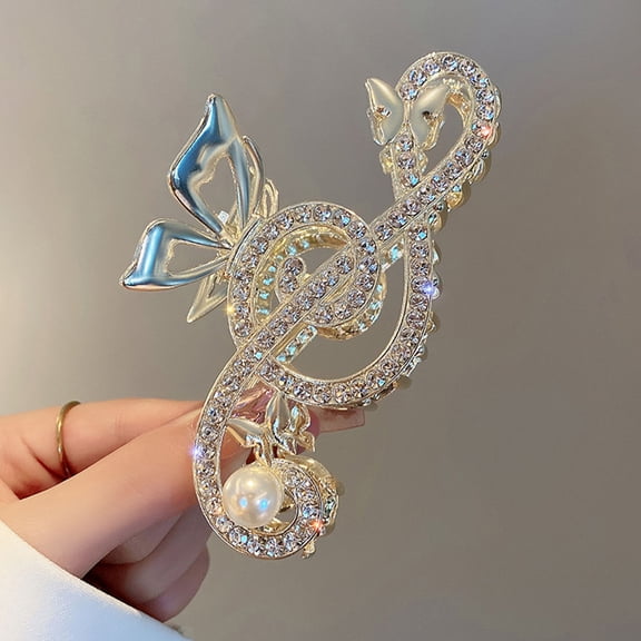 KALLORY Metal Music Note Hair Claws Non-slipping Grip Hair Clip Music for Women 1Pack