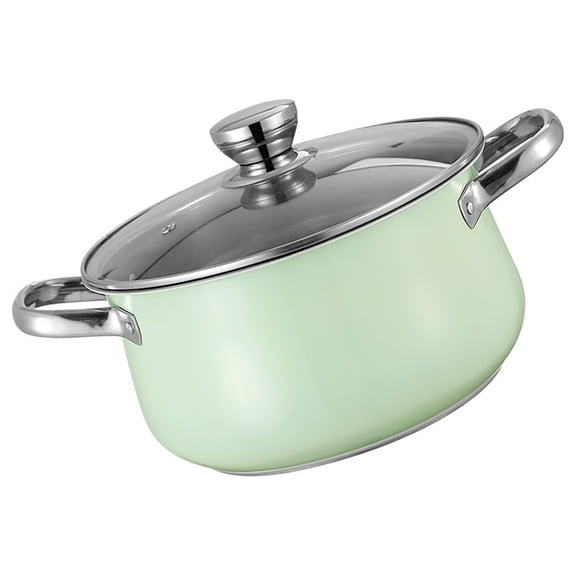 KALLORY Metal Sauce Pan Soup Pot Kitchen Small Stockpot Kitchen Stewpan Soup Cooking Pot