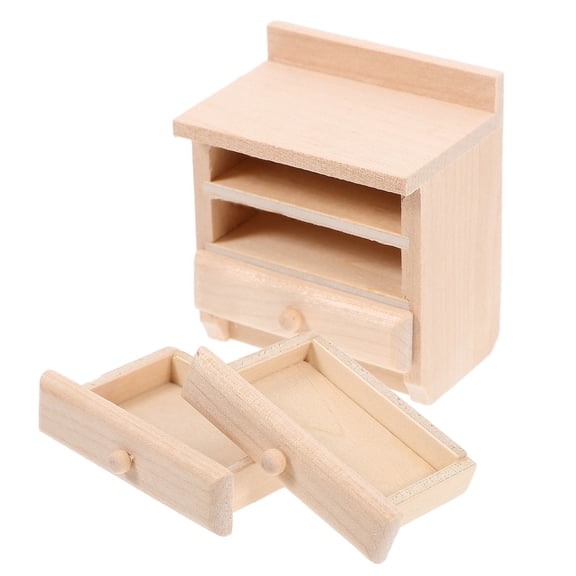 KALLORY Mini Wood Cabinet Photo Prop Home Decoration 1Pack 2.0*1.4*2.2In