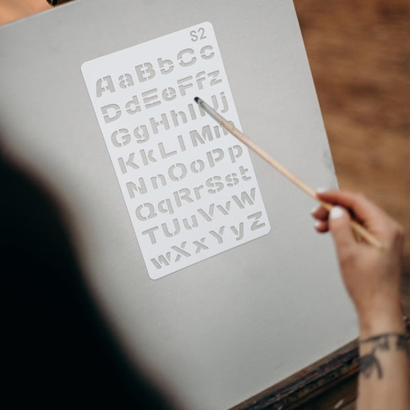 KALLORY Multi Color Reusable Plastic Letter Stencil for Painting on Wood Fabric Canvas Wall and More