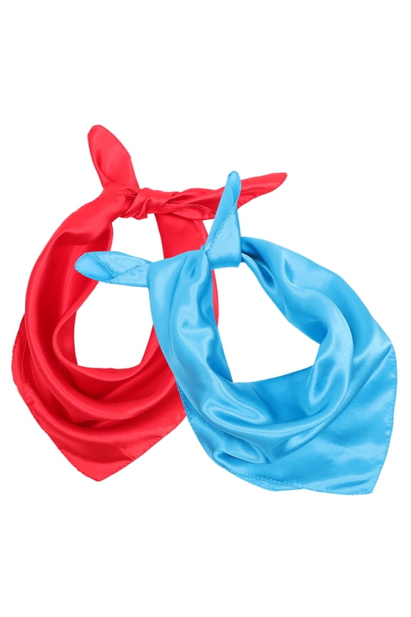 2-Pack Color Neck Scarves for Women and Girls, Stylish Polyester Neckerchief Accessories, Lightweight and Comfortable