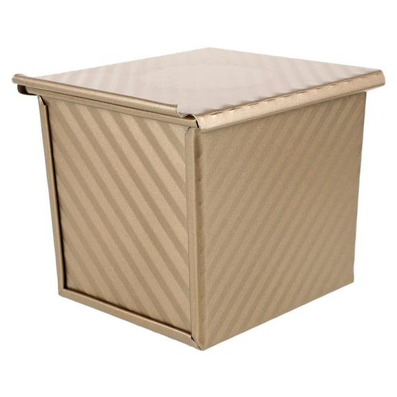 KALLORY OUNONA Mini Carbon Steel Loaf Pan with Cover, Non-Stick Small Bread Baking Mold, 1 Set Mini Loaf Tin for Toast