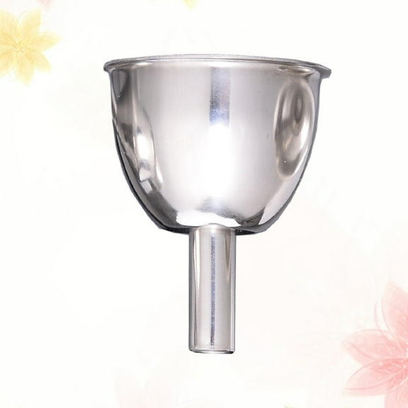 KALLORY Oil Filter Funnel Set 1Pack Silver Narrow Stem Stainless Steel for Home Kitchen Cooking Spices