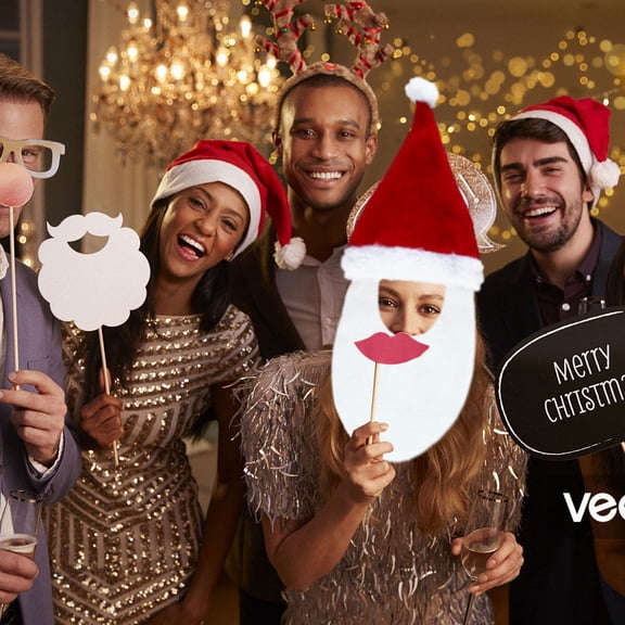 KALLORY Party Hats for Adults Santa Hat Round Brim Costume Accessory for Christmas 1Pcs