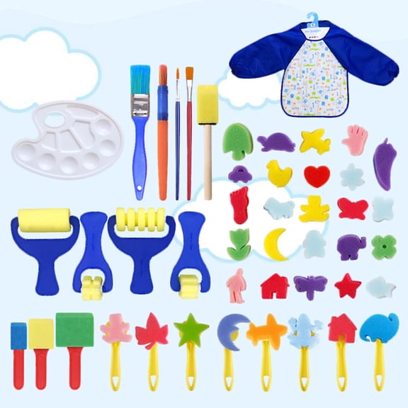 KALLORY Pcs Kids DIY Graffiti Set Art Supplies Sponge Brush Painting Tool Drawing Toys (Accessory Random Style)