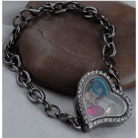 KALLORY Inspirational Photo Bracelet with Heart Locket, Adjustable Link Design, Gift for Women and Girls