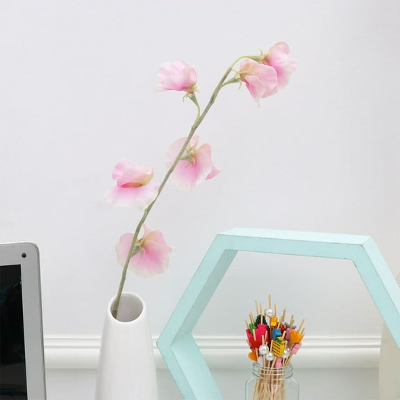 KALLORY Pink Silk Simulation Pea Blossom for Artificial Pea Flowers and Home Decor 1Set