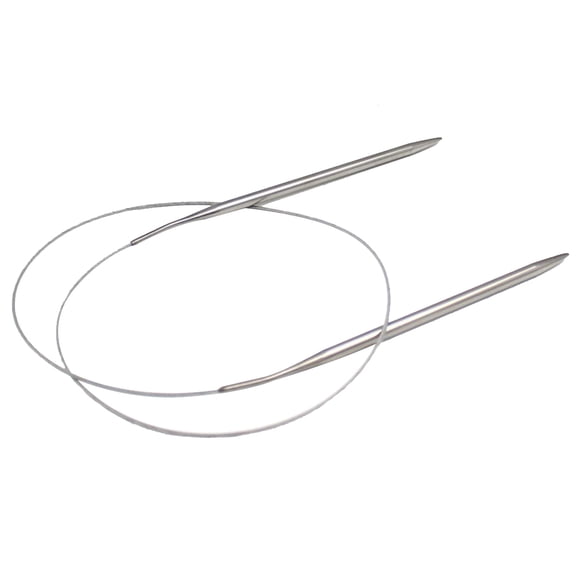 KALLORY Plated Silver Knitting Needle Circular Stainless Steel Tube Smooth Tip for Comfortable Weaving