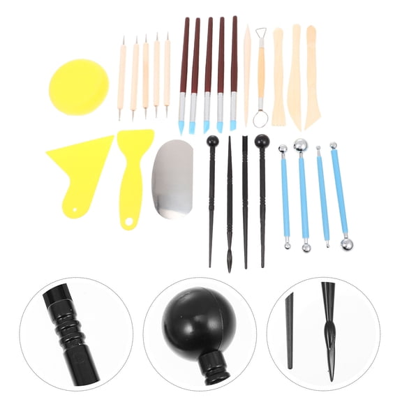 KALLORY Clay Shaping Tools Assorted Color Parents Diy Activities 28 Pieces