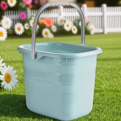 KALLORY Home Cleaning Kit with Plastic Bucket and Lightweight Mop, Assorted Colors for Easy Household Use