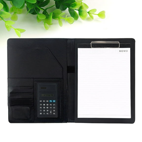 KALLORY Professional File Folders 1Pcs Black Rectangle Shape For Document Organizing And Conference Meetings