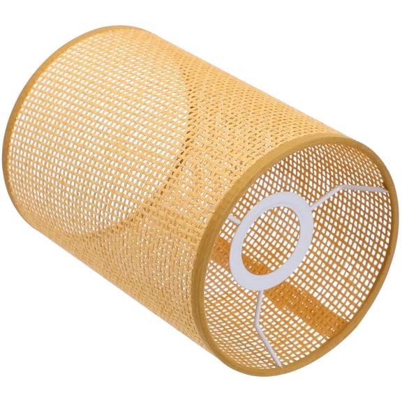 KALLORY Rustic Rattan Drum Lamp Shade for Table Lamp Unique Woven Light Cover