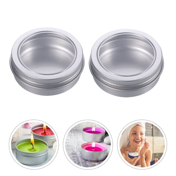 KALLORY Refillable Cream Container 12Set Silver Aluminum Jars for Women Storage