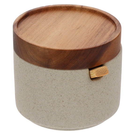 KALLORY Seasoning Box With Lid 1 Set Round Ceramic Jars For Home Cooking