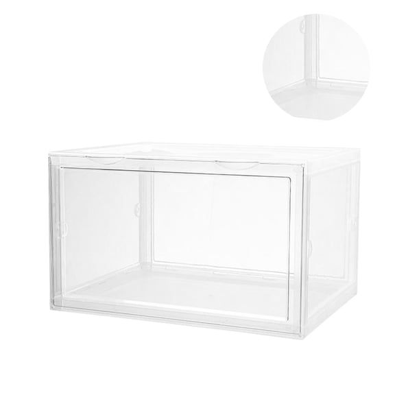 KALLORY Shoe Storage Bin 35 5x27 5x21 5in Transparent PP Material for Clothes and Accessories 1Pack