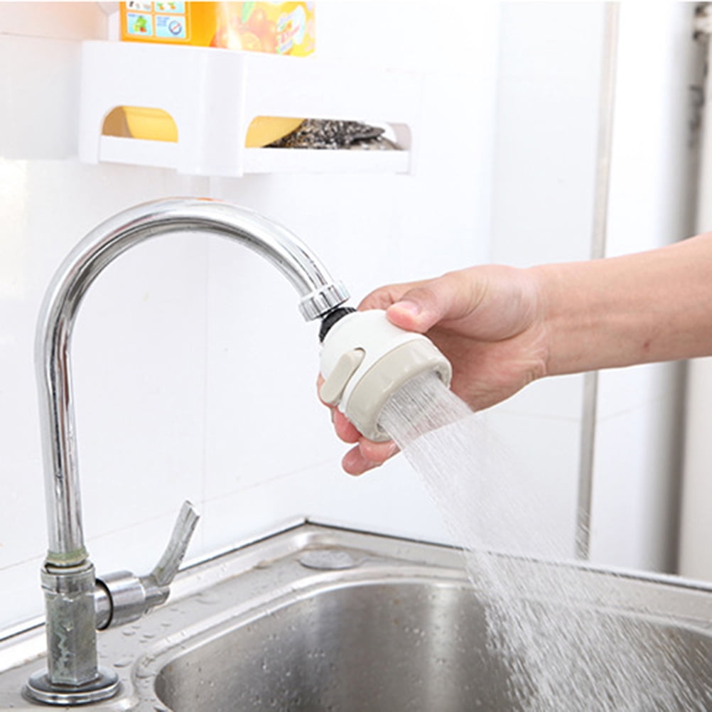 KALLORY Adjustable Water Yield Faucet Sprinkler White for Kitchen ...