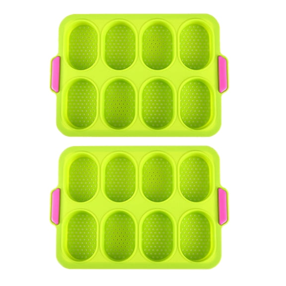 KALLORY 2Pcs Light Green Silicone Fondant Mold Non Stick for Cake Chocolate Candy Crafts