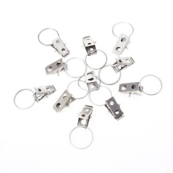 KALLORY Silver Stainless Steel Clip Rings for Curtains 20Pcs with Smooth Gliding Function