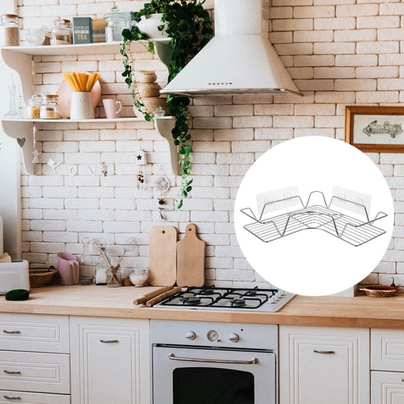 KALLORY Silver Traceless Storage Rack, Stainless Steel and Plastic, Bathroom and Kitchen