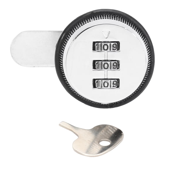 KALLORY Silver Zinc Alloy Cam Lock with 3 Digit Combination for Cabinet Use, Secure Keyless Lock System