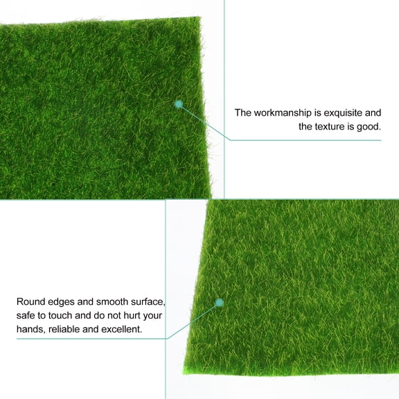 KALLORY Outdoor Fake Grass Mini Artificial Grass Lawn Green Plastic 1 Sheet For Photo Prop