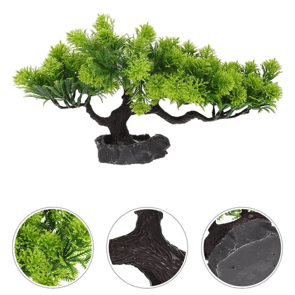 KALLORY Simulated Pine Tree 11.8X7.9X5.1Inch Faux Pine Tree With Japanese Food Shop Style For Home Dining