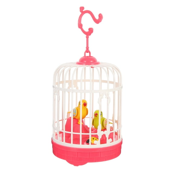 KALLORY Realistic Bird Interactive Kids Voice Singing Bird Toy Pink 1Pcs 7.9x4.1x4.1in