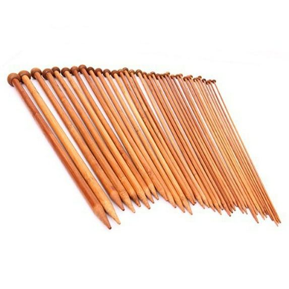 KALLORY Single Pointed Needles 36Pcs Knitting Needle Set Chocolate Color Carbonized For Knitters