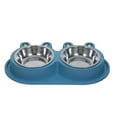 thumbnail image 1 of KALLORY Double Pet Feeder Bowl with Moat, Non- Dog and Cat Food and Water Tray for Easy Feeding, 1 of 10