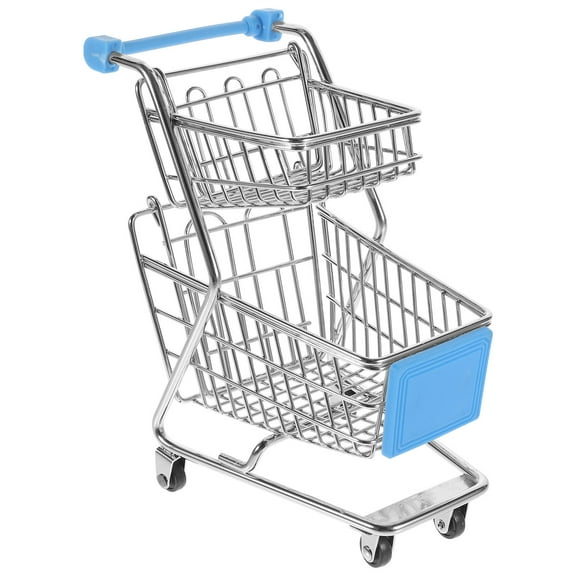 KALLORY Small Shopping Trolley Mini Utility Child Sky-blue