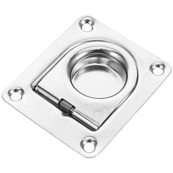 KALLORY Stainless Steel Hatch Handle Flush Mount Pull For Cabinet Doors Silver 1Pcs