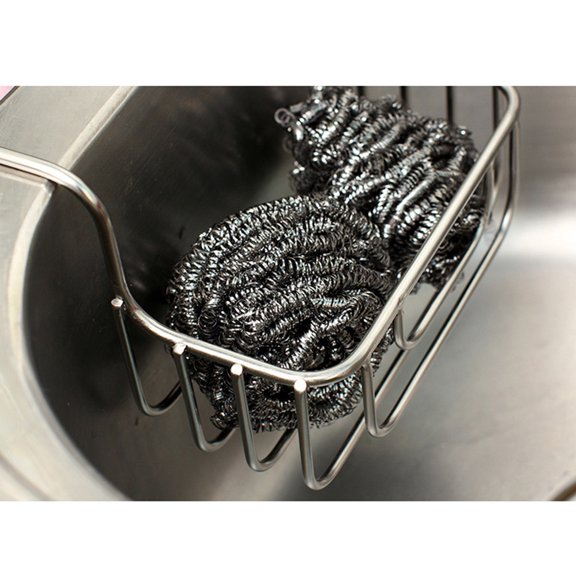 KALLORY Stainless Steel Kitchen Storage Basket for Sink Side Organization and Easy Drain