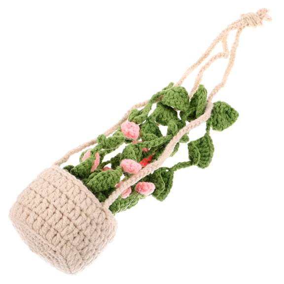 KALLORY Crochet Car Pendant, Multi Yarn Rearview Mirror Accessories for Cars
