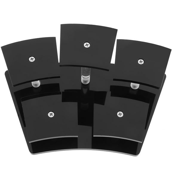 KALLORY Sturdy Black Acrylic Display Stand for Figurine Storage and Desktop Display Organizer