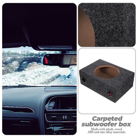 KALLORY 8 Inch Sealed Subwoofer Enclosure for Car Audio with Plush and Wood