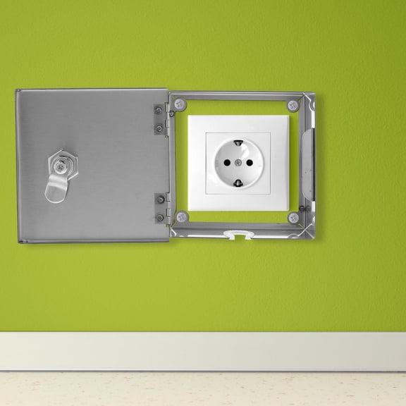 KALLORY Electrical Box Cover Stainless Steel Socket Switch for Home Use 1 Set