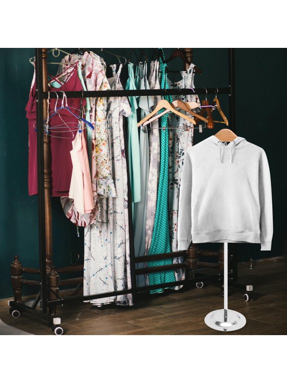 T-Shirt Display Stand, Wooden Retail Display Rack, Adjustable Height, 1-Piece, 31.1 x 15.4 x 6.9 in