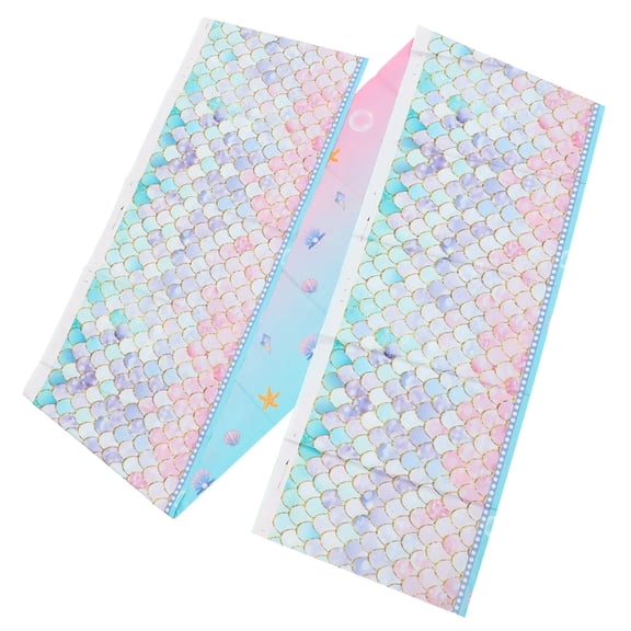 KALLORY Fish Scale Party Table Cover Plastic Tablecloth for Kids Birthday Party Decoration 1 Piece