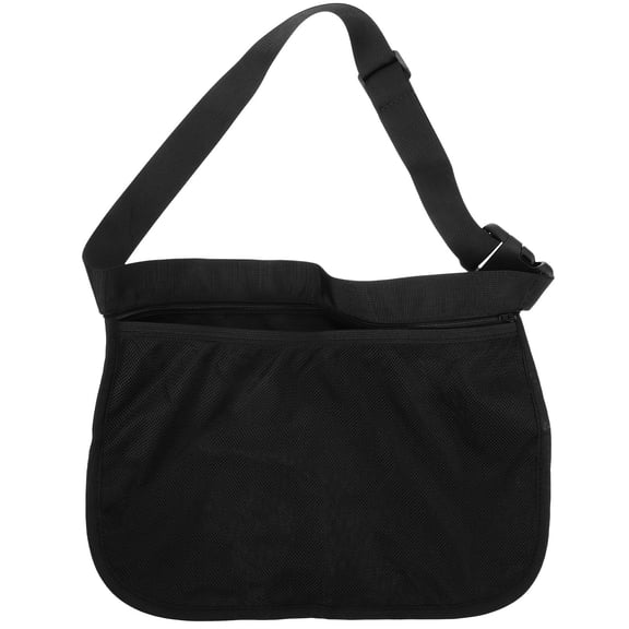 KALLORY Table Tennis Racket Bag Tennis Ball Bag Black Cloth Mesh 1Pcs 13.36X10.22X0.12in Ball Storage