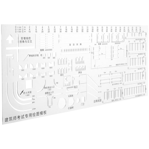 KALLORY Clear Plastic Geometric Drawing Template Ruler for Architects, Designers, Drafting, Engineering, and Technical Drawing Tools
