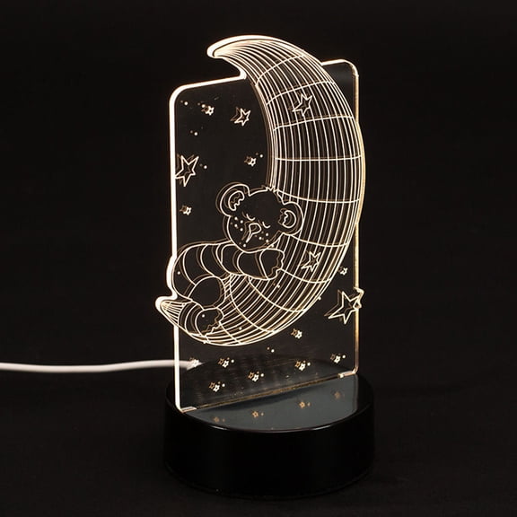 KALLORY USB Rechargeable 3D Decorative Table Lamp Multi Acrylic Warm Light Gifts for Birthday