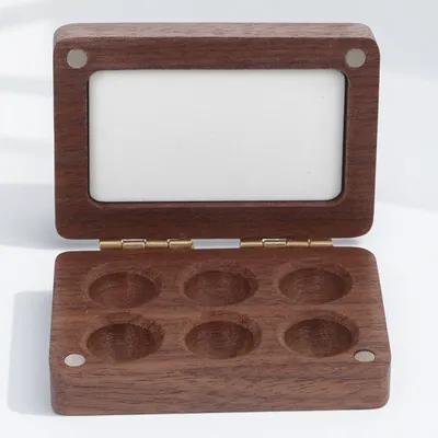 KALLORY Watercolor Paint Palette Wood Pocket Palette Portable with Lid for Painting