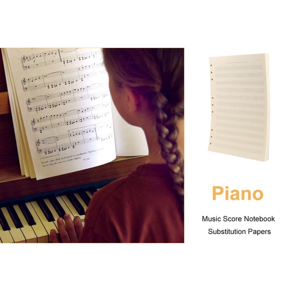 KALLORY 100 Sheets White Music Staff Composition Paper for Musicians, Songwriters, Students and