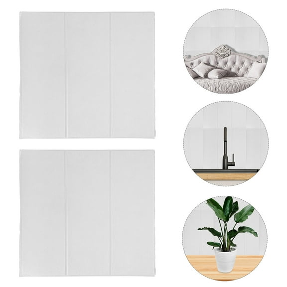 KALLORY White 3D Simulation Wallpaper Square Shape Rustic Charm 20Pcs For Kitchen Bathroom Dining Area