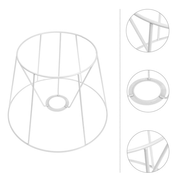 KALLORY White Iron Lampshade Frame , Ceiling Light Shade Support Hoop for Pendant Lamp Fixture Replacement
