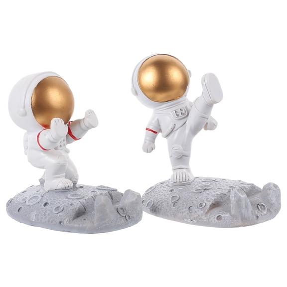 KALLORY White Resin Astronaut Sculpture for Decor and Safe Excellent Decoration for House 2pcs