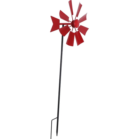 KALLORY Wind Spinners for Garden Red Iron Rotary Yard Decoration 1Pack