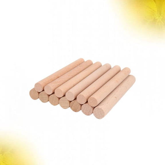 KALLORY Wooden Round Rods for Building Models 20 Pcs Beige 1.97*0.39*0.39in