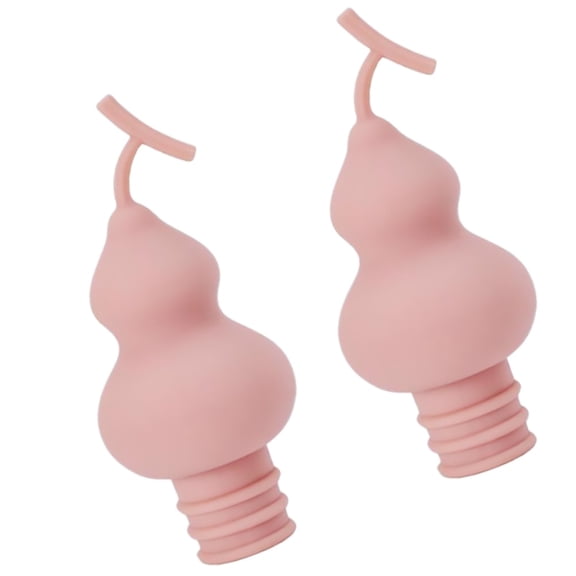 KALLORY Silicone Wine Plugs Pink Sealing Stoppers for Wine Bottles 2Pcs
