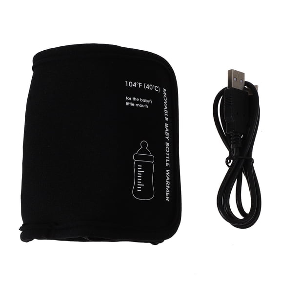 KALLORY Black Portable Rechargeable Bottle Warmer with Neoprene Sleeve, Convenient and Compact, 1 Piece